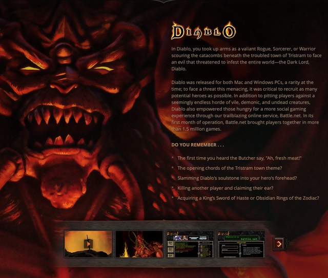 Diablo 20th Anniversary Page: Diablo