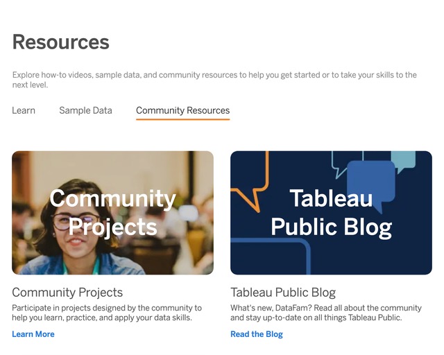 Tableau Public Community Resources