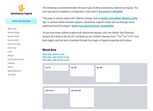 tailwindcss-logical: Demo Page