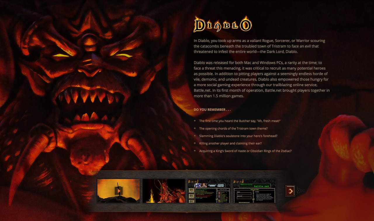 Diablo 20th Anniversary Page: Diablo