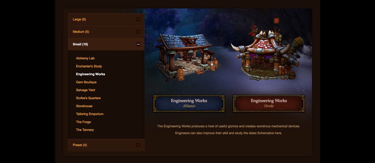 World of Warcraft: Garrisons Website: Buildings